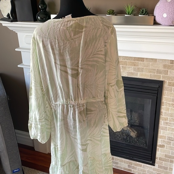 Cynthia Rowley White and Green linen blend Dress size M - Picture 2 of 7